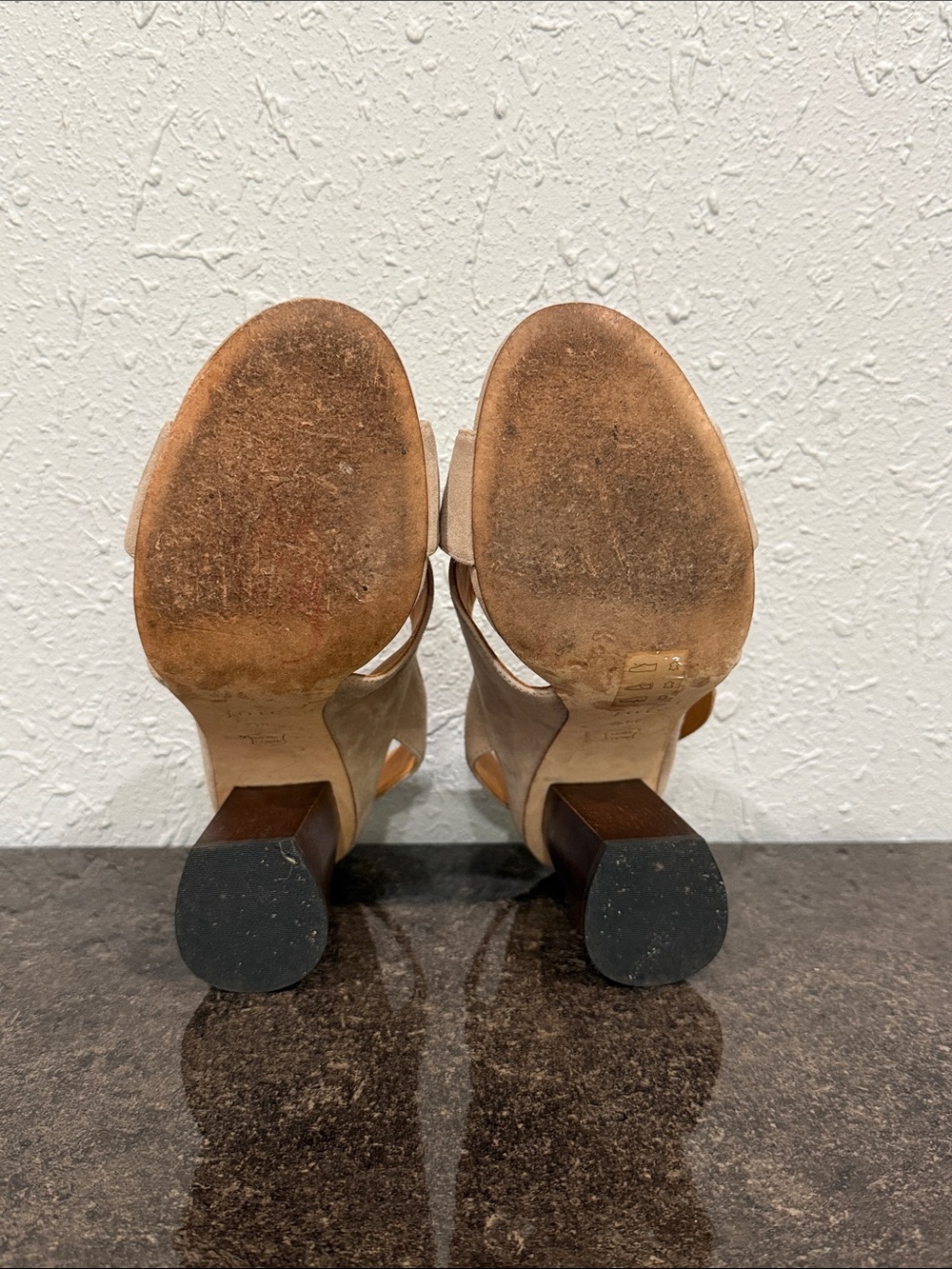 Joie Olesia Suede Block Heels Size 38 Dusty Rose - Picture 9 of 11